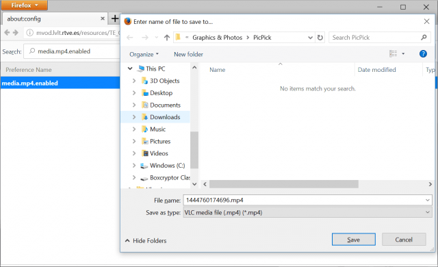 force Firefox to download MP4 links - dialogue box